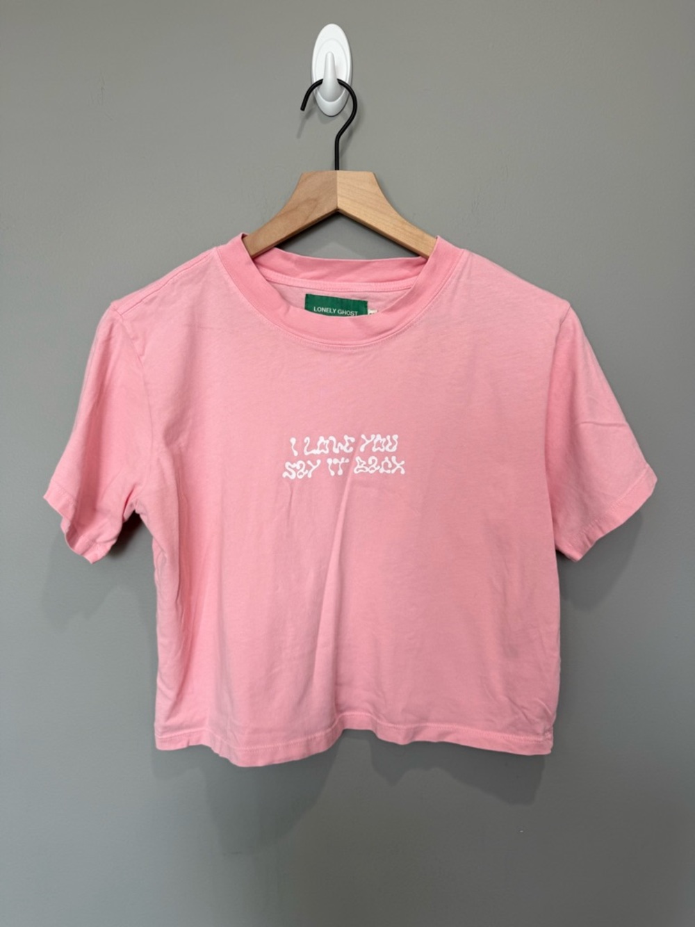 LONELY GHOST Pastel Pink Crewneck Tee